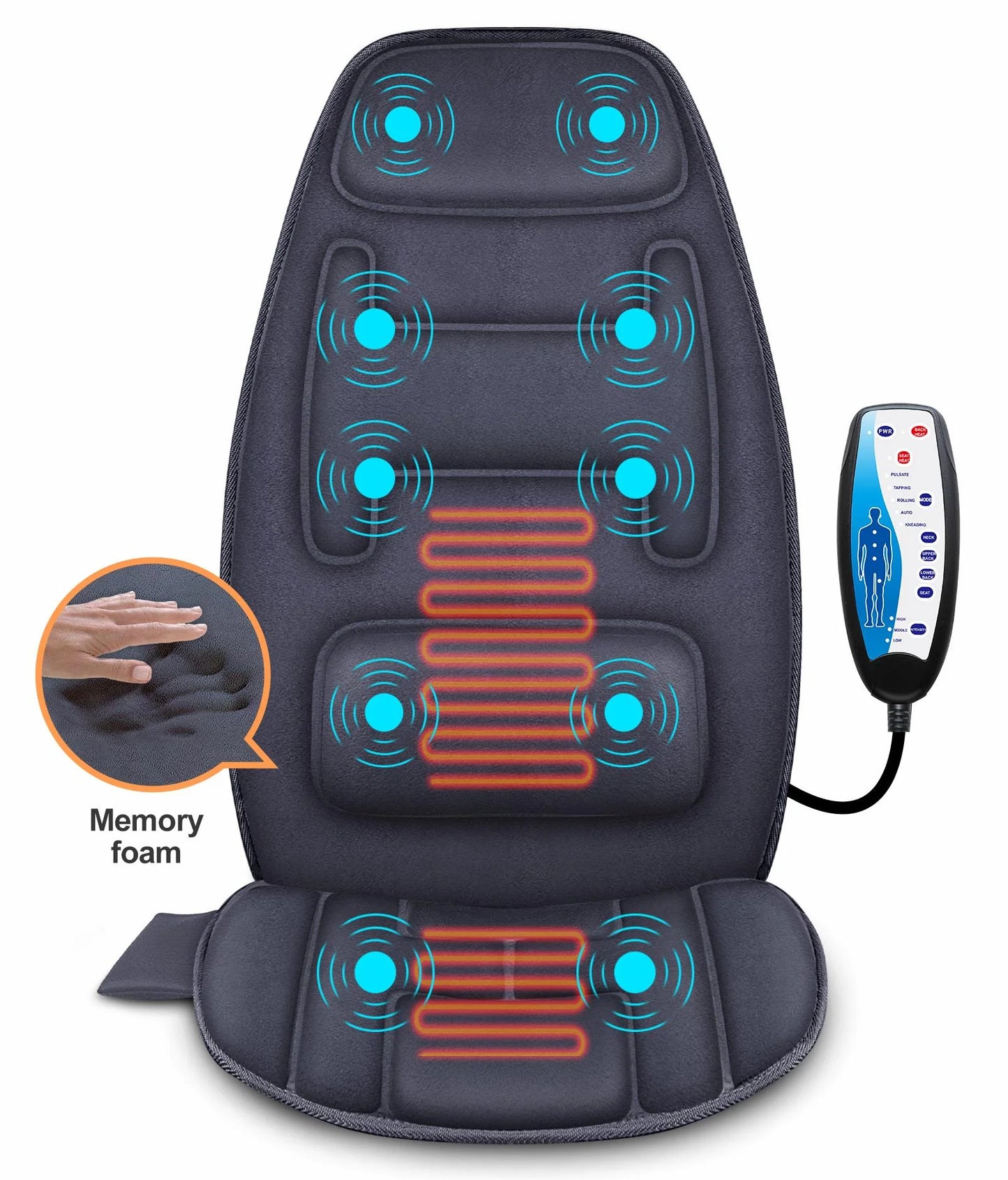 Massage Seat Cushion with 10 Vibration Motors, Back Massage Chair Pad for Back Pain Relief, Christmas Gifts