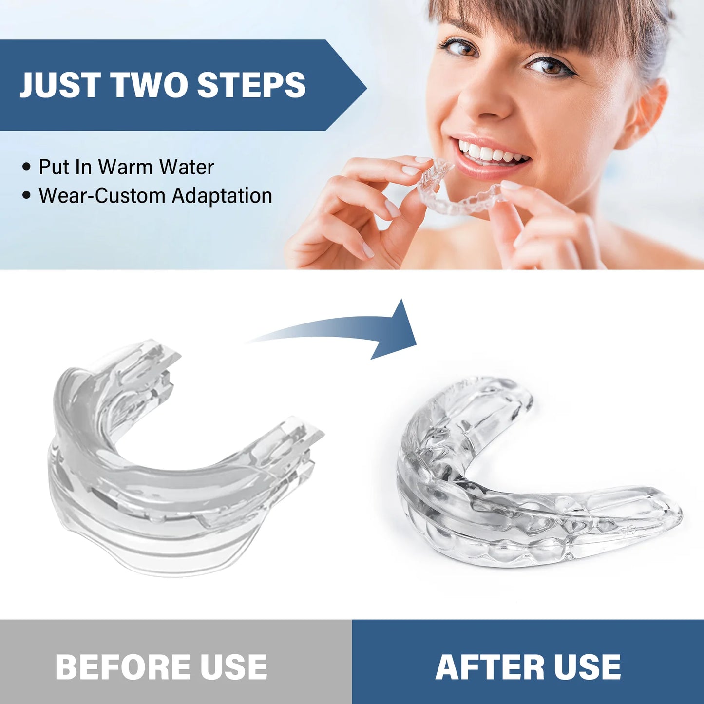 Anti-Snoring Mouthpiece - Anti-Snoring Mouth Guard, Snoring Solution Adjustable Mouth Guard - Helps Stop Snoring, Anti-Snoring Devices for Man Sleep