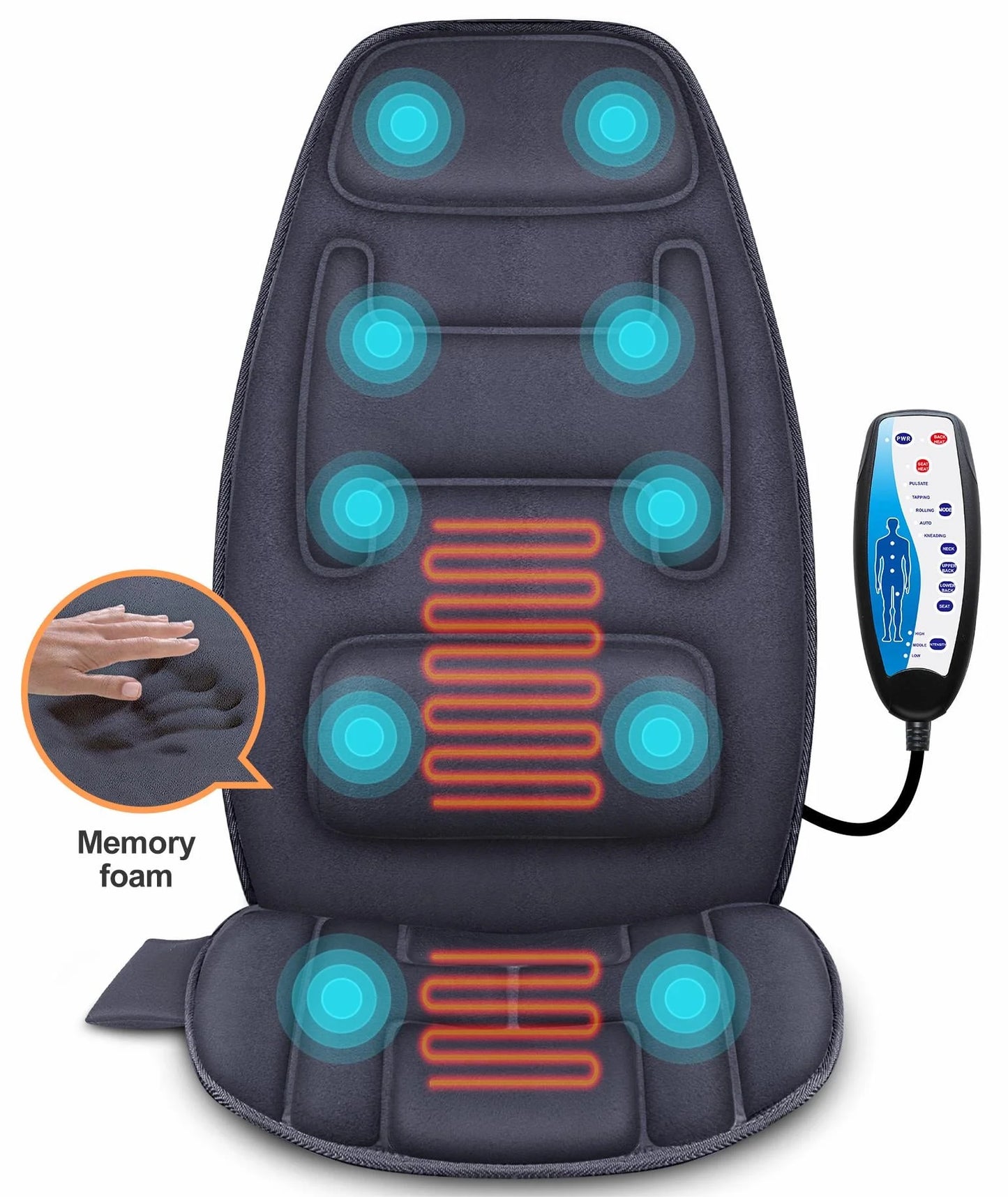 Massage Seat Cushion with 10 Vibration Motors, Back Massage Chair Pad for Back Pain Relief, Christmas Gifts